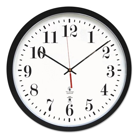 Chicago Lighthouse Atomic Clock, 16-1/2", Black 67403302